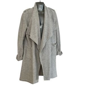 Black Tape Women's XS Gray Open Front Cardigan Sweater Long Sleeve